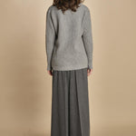 cardigan collo a scialle D251016S 3554 GRIGIO CHIARO milaura 