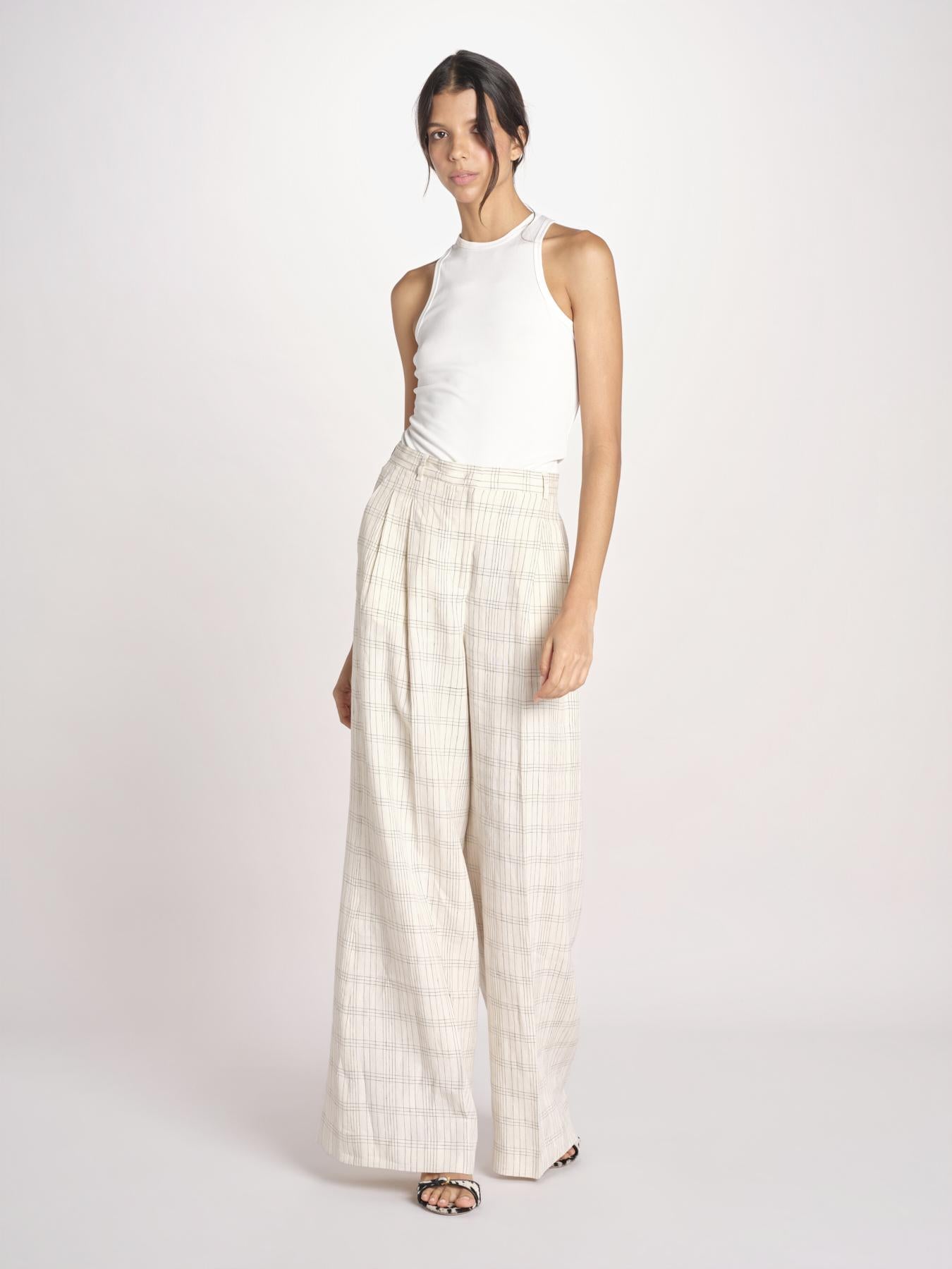 pantalone lino MONIQUE 689 10047 7 quelledue 