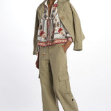 Camicia MARYS TILES m/l ricamo fiori 332385 OFFWHITE farm rio 