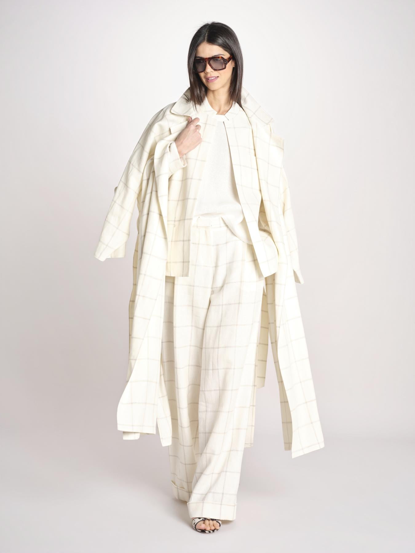 blazer a quadri U3248 IVORY dusan 
