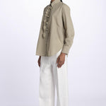 GEMMA camicia con rouches M27D0GEMMAT0278 FANGO massimo alba 