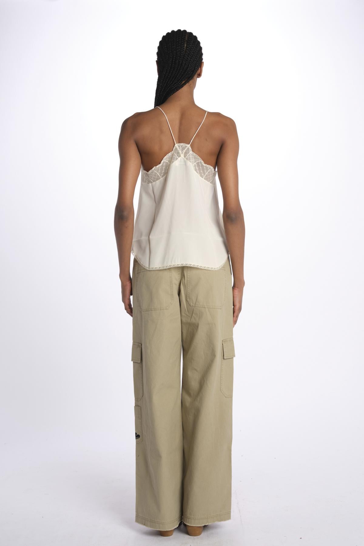 Christy cdc perm top spallina sottile PWGCP0702F ECRU zadig & voltaire 