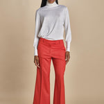 MELODIA pantalone cropped con risvolto in gabardina MELODIA 652339 38 quelledue 