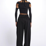 JOSIE top incrociato con spalla nuda JOSIE DEEP BLACK amazuìn 