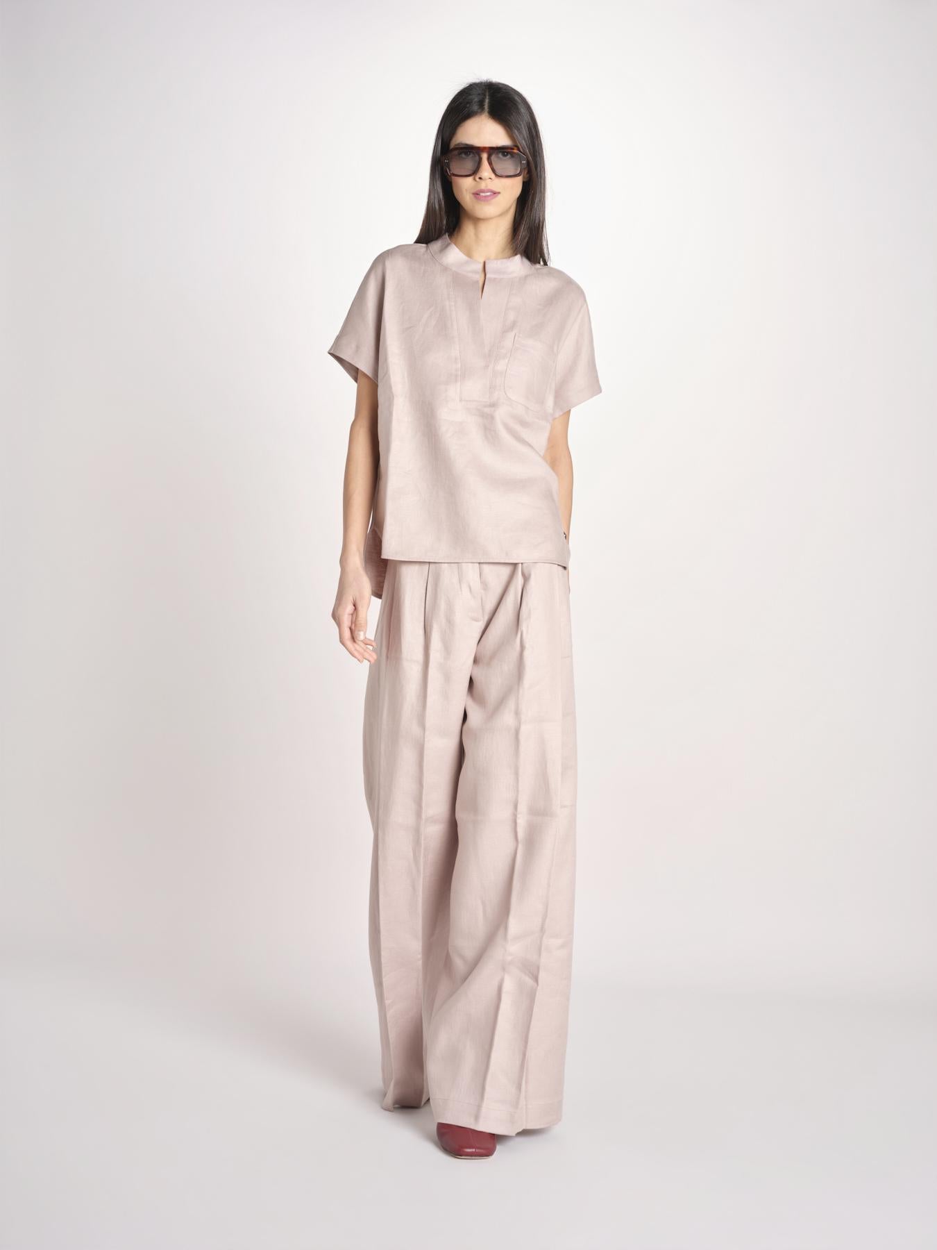 pantalone in lino con pinces PETRA PE98 ANTICO nine in the morning 