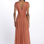 MIKONOS maxi abito con scollo senza maniche MIKONOS RUST laraethnics 
