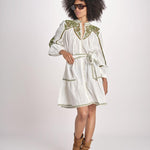 mini abito con intarsio VERENA PAPYRUS.CALLEGREEN scarlett poppies 