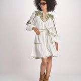 mini abito con intarsio VERENA PAPYRUS.CALLEGREEN scarlett poppies 