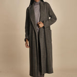 cappotto lungo in jersey di cachemire spinato T8955M MORO dusan 