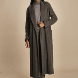cappotto lungo in jersey di cachemire spinato T8955M MORO dusan 