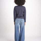 t-shirt girocollo manica lunga WSLS21 58 DEEP BLU merz b 