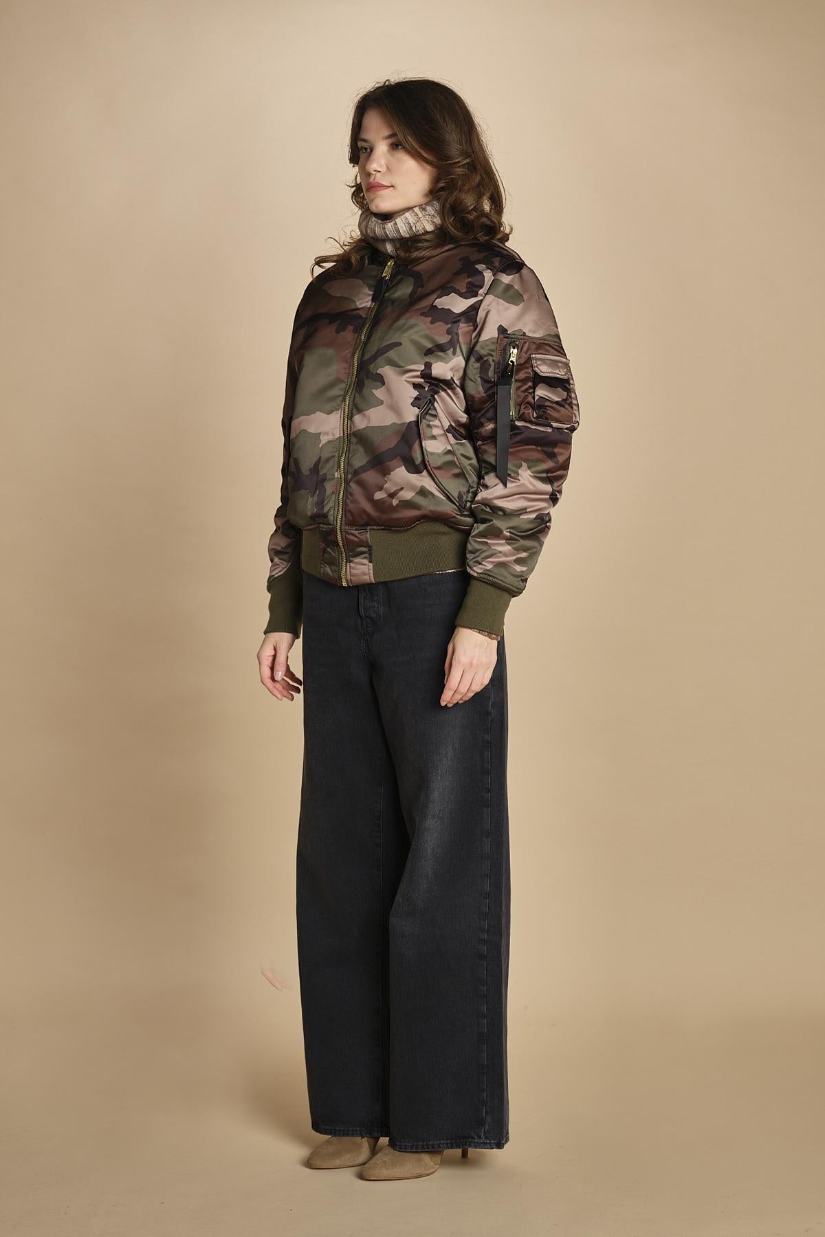 bomber unisex in nylon camouflage 756111C MA-408 CAMO alpha 