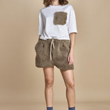 in cotone con tasca in montone TOM T-SHIRT MJD148PAT2977 J0248 WHITE jejia 