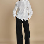 camicia in seta con rouches G0725111 1102 n21 