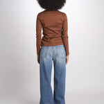 t-shirt manica lunga a costine KOLLINA IO1100X2338 TOBACCO BR208 ivy oak 