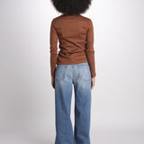 t-shirt manica lunga a costine KOLLINA IO1100X2338 TOBACCO BR208 ivy oak 