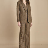 pantalone lungo e stretto con nervature in occhio di pernice OTTAVIA 673932 19 quelledue 