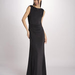 abito lungo in jersey con scollo dietro 3328 BLACK access 