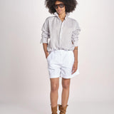 Camicia maschile in lino M012 1017 PERLA milaura 