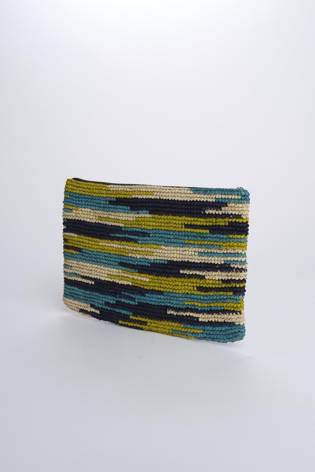 MARILIA pochette  raphia MARILIA BLU camalya 