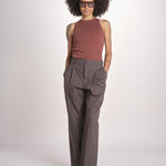 pantalone con pinces e risvolto PAN1319WATSON GRIS ANTHRACITE GRI0326S soeur 