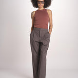 pantalone con pinces e risvolto PAN1319WATSON GRIS ANTHRACITE GRI0326S soeur 
