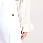 pantalone largo con nervature ORIANA 540 54 14 BIANCO quelledue 