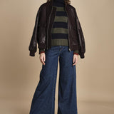 dolcevita over a righe D324Imc BLU_OLIVA milaura 