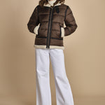 piumino con cappuccio IDAK2 BROWN schott 