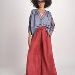 camicia in seta BE25261 GREEN BLU benaras soleil 
