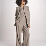 blazer senza bottoni in tessuto diagonale U3043V TORTORA dusan 