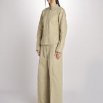 camicia in canvas G011-0212-1186 KAKI CHIARO n21 