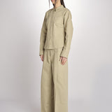camicia in canvas G011-0212-1186 KAKI CHIARO n21 