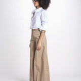 pantalone over in cotone pesante ORIANNA ORNO9 TORTORA nine in the morning 