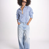 camicia stampa spina VT6248 BLUE zen ethic 