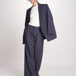 patalone con pinces NOEMI COOL WOOL NAVY BLUE true avenue 