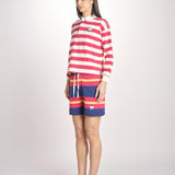 polo a righe maniche lunghe 8475-2020 THE BOXY MATCH GOR TANGO RED.CREAM mother 
