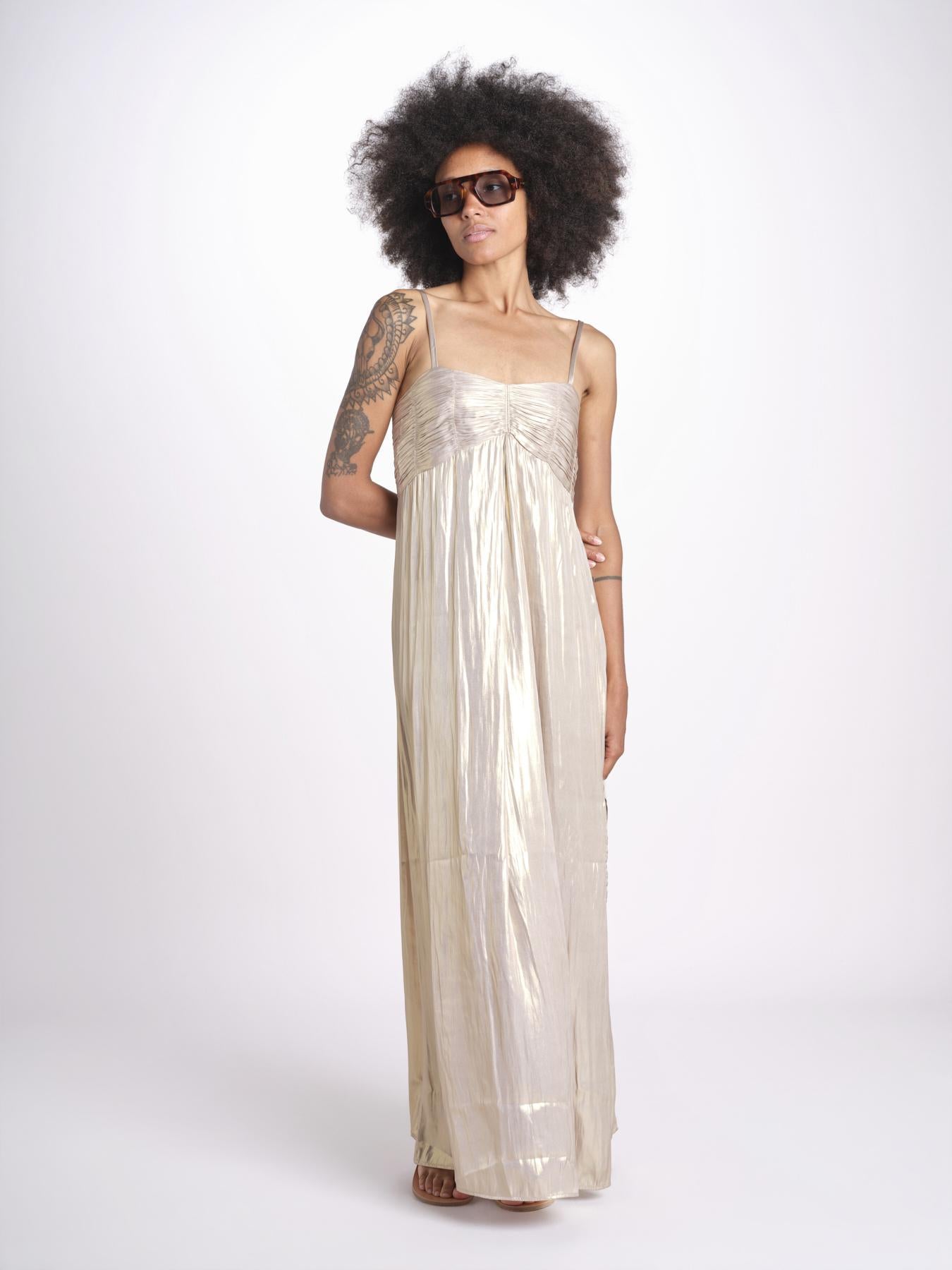 abito lungo con spalline sottili WWDR02613 GOLD 700 zadig & voltaire 