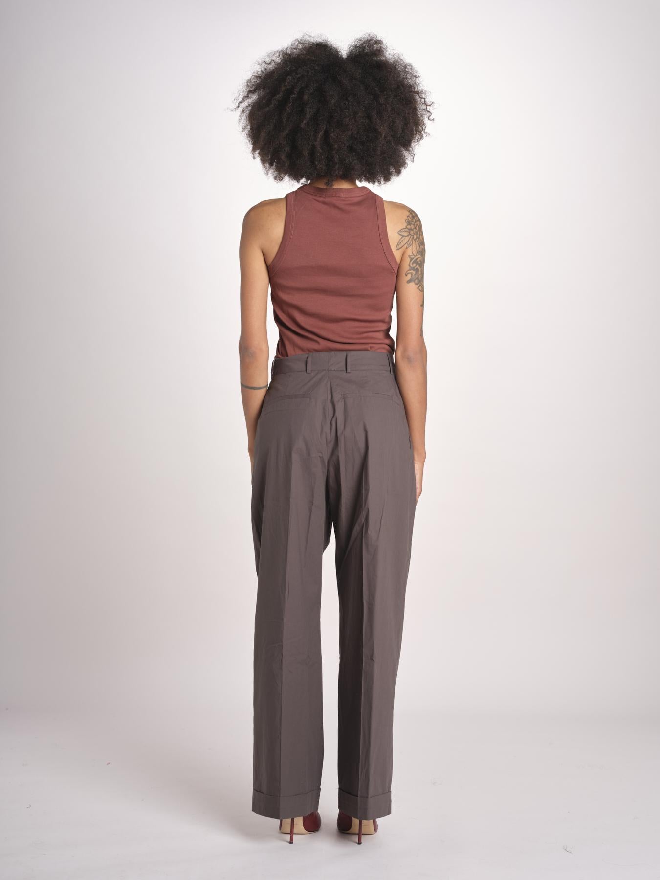 pantalone con pinces e risvolto PAN1319WATSON GRIS ANTHRACITE GRI0326S soeur 
