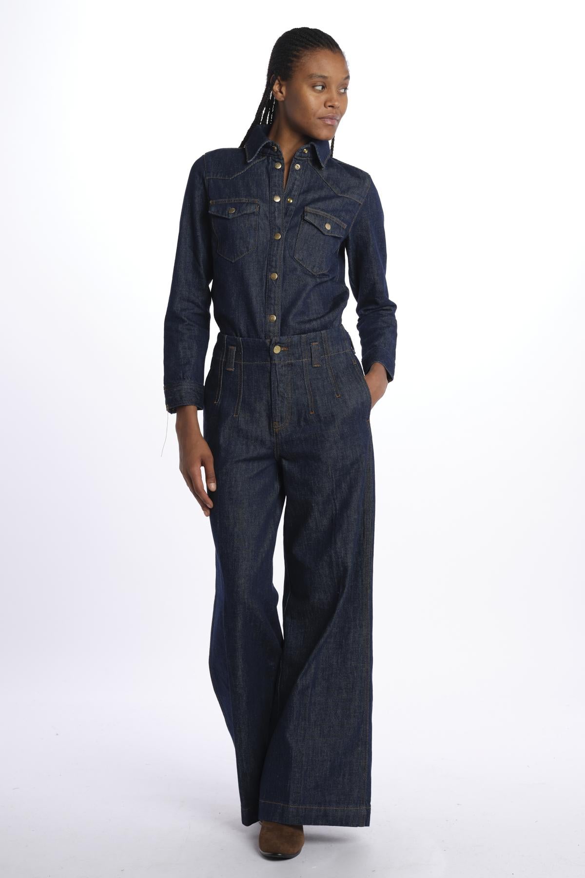  DARTED WIDE LEG JEAN BLU frame 