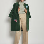 Cappotto ricamato 20C 1PRE CT32EMB GREEN marit ilison 