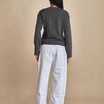 maglia con scollo a v e manica a campana by milaura. D2500894 871 GRIGIO milaura 