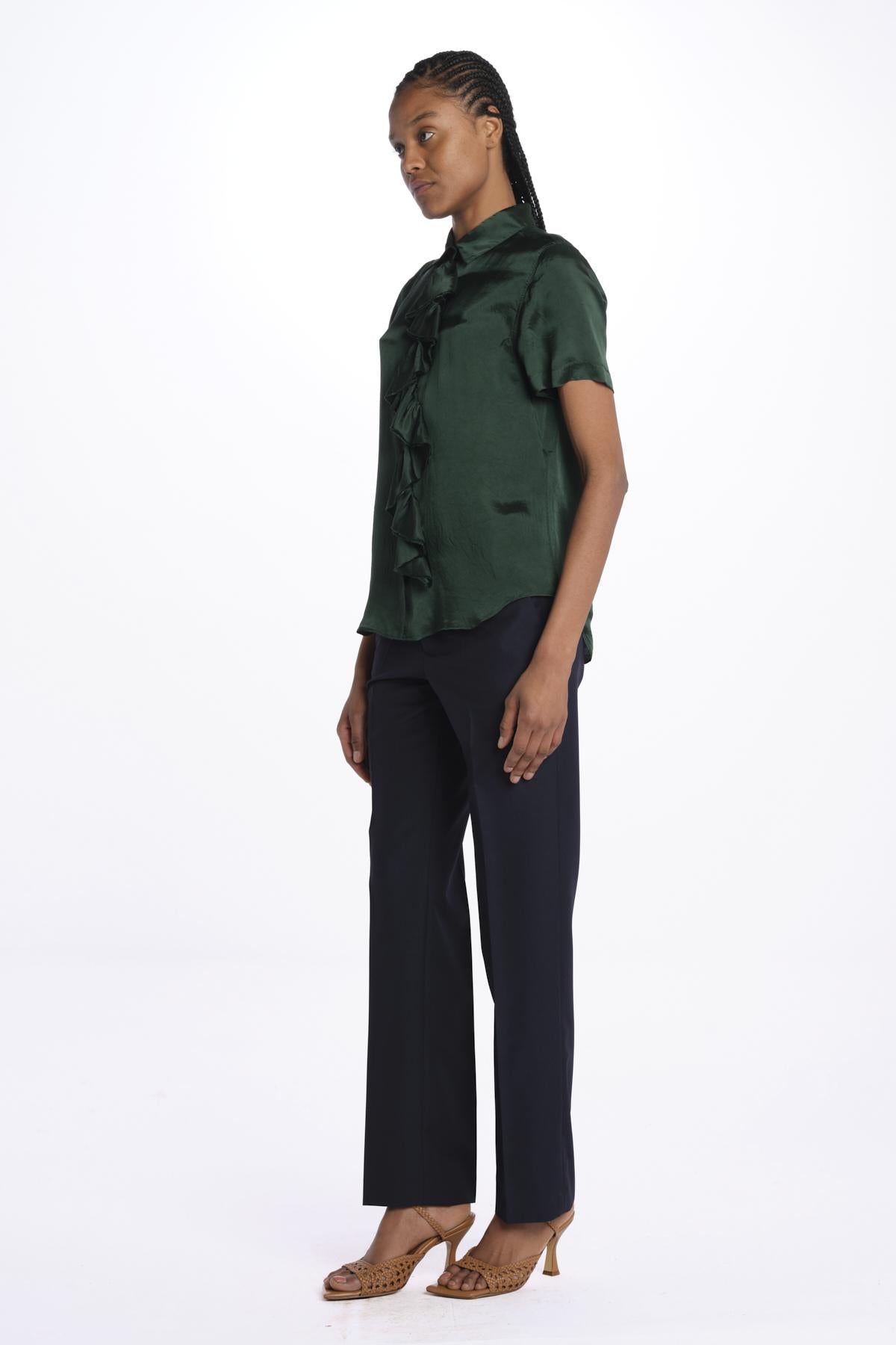 Camicia m/c con rouches MOD.5403 VERDE aspesi 