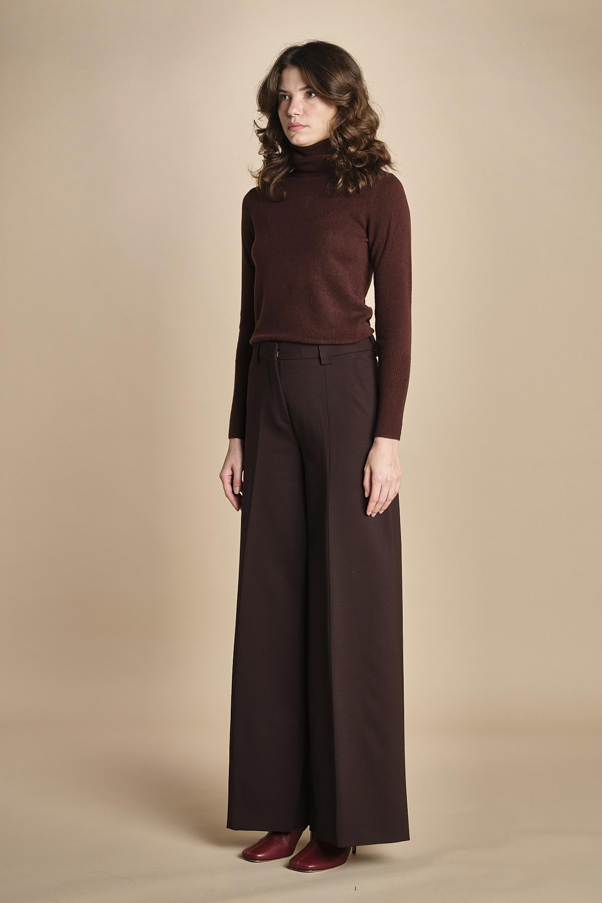 pantalone palazzo TLWC3101W0206ABTPB BROWN T0215 the latest 