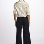 Pantalone MELODY D cropped cotone tinto capo MELODYD408801 80 quelledue 