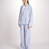 Bomber in popeline a righe BOMBER MJD556_ATEX93 BLUE WHITE STRIPES jejia 