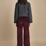 pantalone a zampa con taschine FAUVE WX BORDEAUX fam 