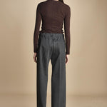 pantalone con elastico in punto milano PENSIL GREYPM true avenue 