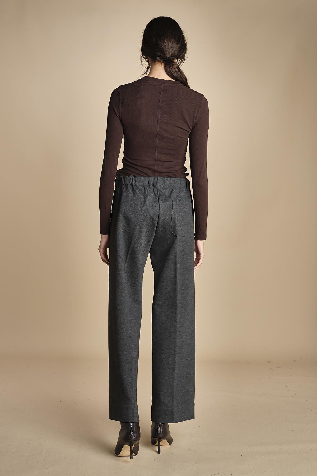 pantalone con elastico in punto milano PENSIL GREYPM true avenue 