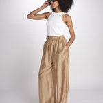 pantalone in mussola con elastico DORA 3119 T0161 BEIGE T0045 the latest 